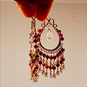Precious Gemstone Chandelier earrings